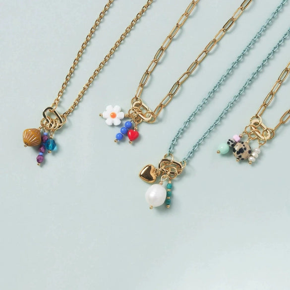 Necklace Handmade Pearl Pendant Jewelry Copper Heart Shape Electroplating
