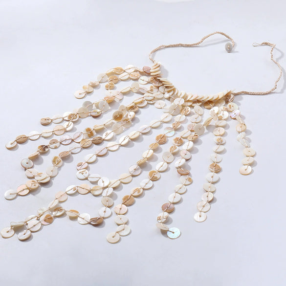 Necklace Handmade Shell Geometric Mixed Gemstone Women's