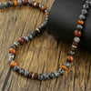 Necklace Handmade With Wooden Beads Tiger Eye Stone Alloy Glitter Stone Geometric Style Electroplated For Men