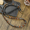 Necklace Handmade With Wooden Beads Tiger Eye Stone Alloy Glitter Stone Geometric Style Electroplated For Men