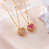 Necklace Heart Shape Copper Mixed Gem Inlay Electroplating For Women