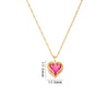 Necklace Heart Shape Copper Mixed Gem Inlay Electroplating For Women