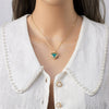 Necklace Heart Shape Copper Mixed Gem Inlay Electroplating For Women