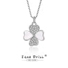 Necklace Heartshaped Fourleaf Clover S925 Silver Geometric Diamond Pendant