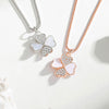 Necklace Heartshaped Fourleaf Clover S925 Silver Geometric Diamond Pendant