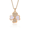 Necklace Heartshaped Fourleaf Clover S925 Silver Geometric Diamond Pendant