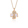 Necklace Heartshaped Fourleaf Clover S925 Silver Geometric Diamond Pendant