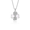 Necklace Heartshaped Fourleaf Clover S925 Silver Geometric Diamond Pendant