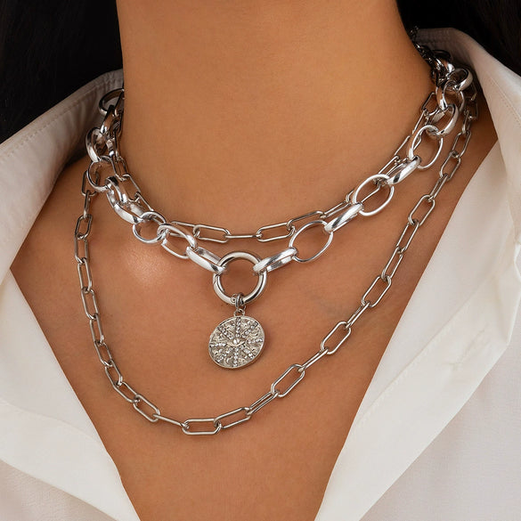 Necklace Hip Hop Style Geometric Alloy Aluminum Iron Chain Electroplating