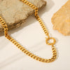 Necklace Hip Hop Trend Steel Cuban Chain 18K Gold Stainless Steel Geometric Electroplated Women's Jewelry