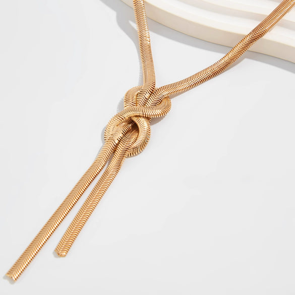 Necklace Hiphop Metallic Snake Bone Chain Geometric Pattern Electroplating Women's