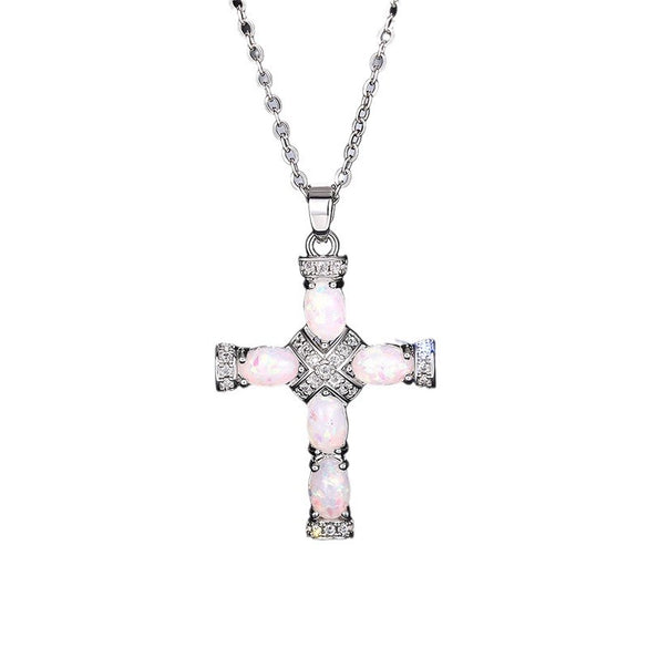 Necklace Imitation Opal Copper Geometric Sweet Cool Style With Letters Numbers Text Zirconia Oshaped Chain For Women