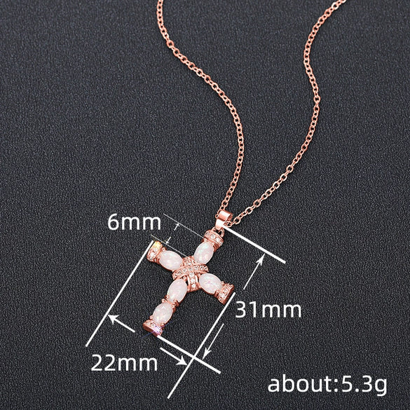 Necklace Imitation Opal Copper Geometric Sweet Cool Style With Letters Numbers Text Zirconia Oshaped Chain For Women
