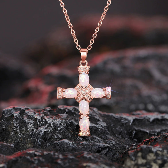 Necklace Imitation Opal Copper Geometric Sweet Cool Style With Letters Numbers Text Zirconia Oshaped Chain For Women