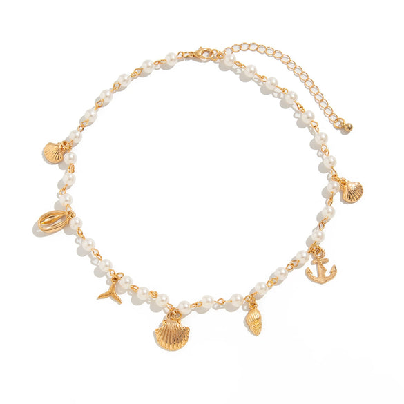 Necklace Imitation Pearl Alloy Animal Zodiac Geometric Electroplating