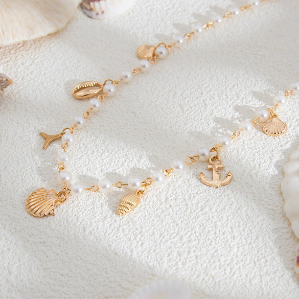 Necklace Imitation Pearl Alloy Animal Zodiac Geometric Electroplating