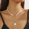 Necklace Imitation Pearl Alloy Geometric Electroplated Simple Beach Ocean Style