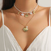 Necklace Imitation Pearl Alloy Geometric Electroplated Simple Beach Ocean Style
