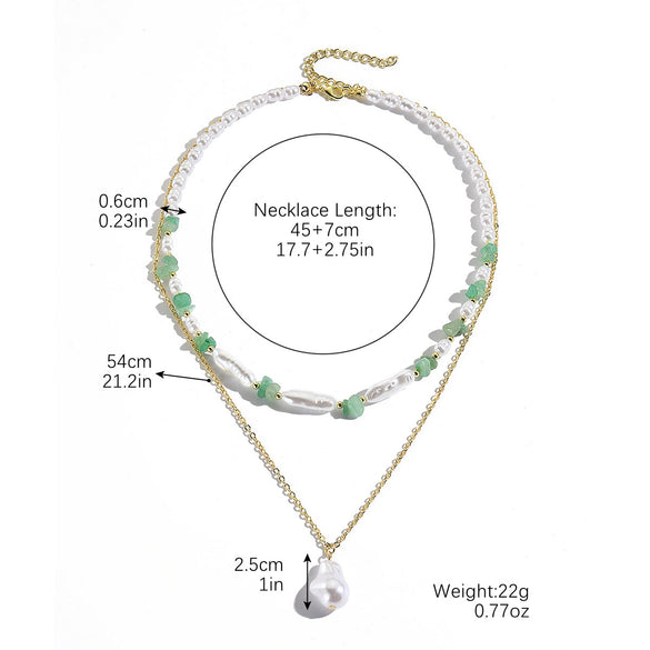 Necklace Imitation Pearl Alloy Geometric Electroplating