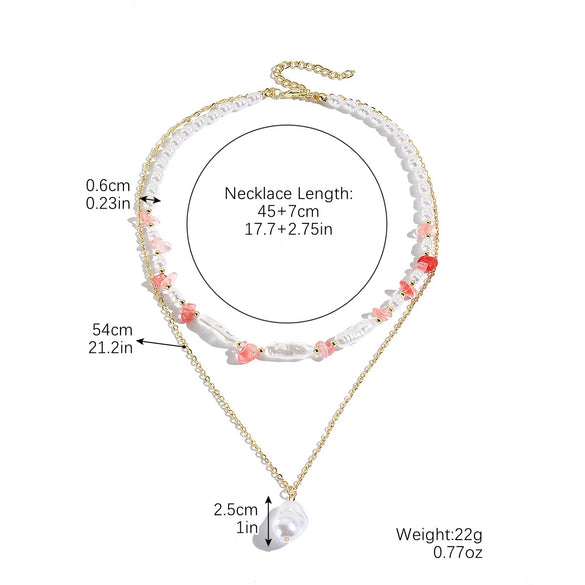 Necklace Imitation Pearl Alloy Geometric Electroplating