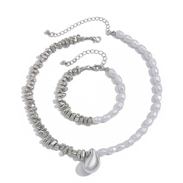 Necklace Imitation Pearl Alloy Geometric Irregular Electroplating For Women