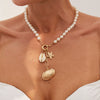 Necklace Imitation Pearl Alloy Shell Star Shape Electroplating For Women