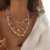 Necklace Imitation Pearl Alloy Starfish Shell Tassel Geometric Electroplating Women's