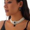 Necklace Imitation Pearl Artificial Crystal Geometric Retro Style