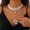 Necklace Imitation Pearl Artificial Crystal Geometric Retro Style