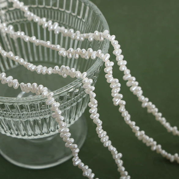 Necklace Imitation Pearl Chain 316L Stainless Steel Geometric Electroplating Jewelry For Women