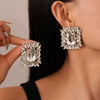Necklace Imitation Pearl Diamondencrusted Geometric Clavicle Chain For Women