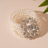 Necklace Imitation Pearl Diamondencrusted Geometric Clavicle Chain For Women