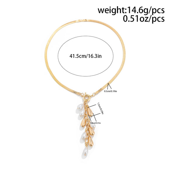 Necklace Imitation Pearl Geometric Copper Iron Electroplating Bone Chain