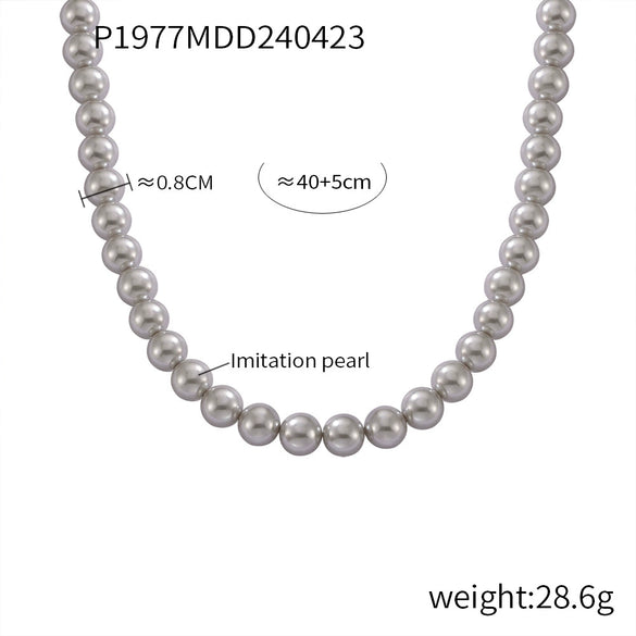 Necklace Imitation Pearl Geometric Handmade Women's Jewelry