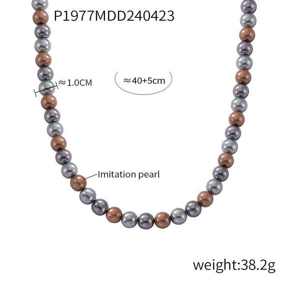 Necklace Imitation Pearl Geometric Handmade Women's Jewelry