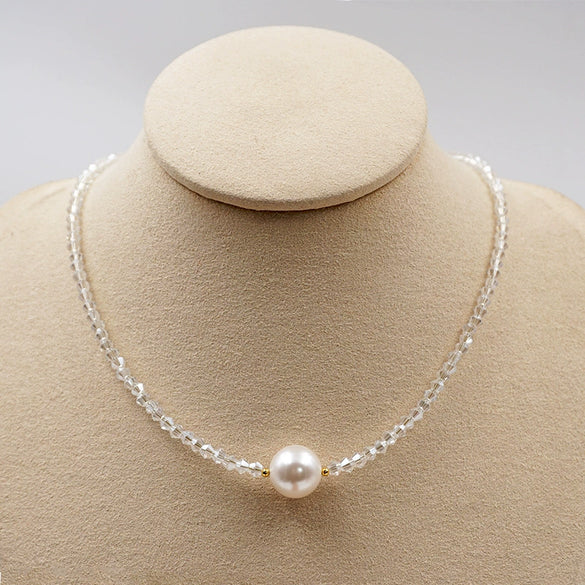 Necklace Imitation Pearl Geometric Handmade Women's