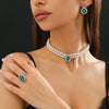 Necklace Imitation Pearl Geometric Rhinestone Handmade For Women