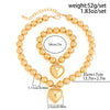 Necklace Imitation Pearl Geometric Round Bead Heart Shaped Electroplated Women's