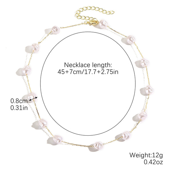Necklace Imitation Pearl Geometric Simple Electroplating Women's