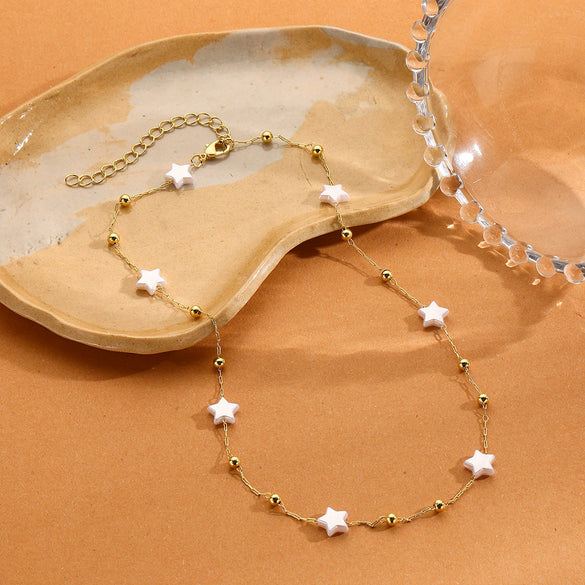 Necklace Imitation Pearl Geometric Simple Electroplating Women's