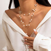 Necklace Imitation Pearl Geometric Style Electroplating