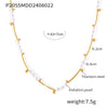 Necklace Imitation Pearl 316L Stainless Steel Geometric Electroplated Light Luxury Sweet Style For Women
