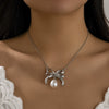 Necklace Imitation Pearls Alloy Geometric Bow Electroplating Design