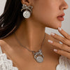 Necklace Imitation Pearls Alloy Geometric Bow Electroplating Design