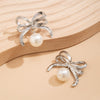 Necklace Imitation Pearls Alloy Geometric Bow Electroplating Design