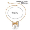 Necklace Imitation Pearls Alloy Geometric Bow Electroplating Design