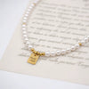 Necklace Imitation Pearls Geometric Vintage Handmade Cross Chain