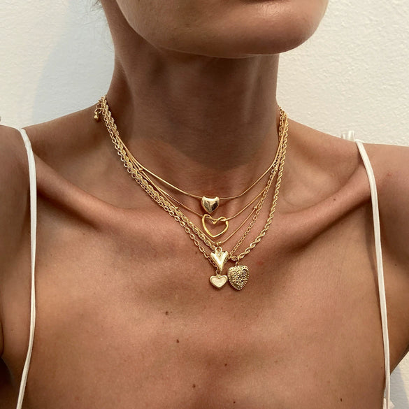 Necklace Iron Chain Alloy Heart Shape Geometric Electroplating For Women