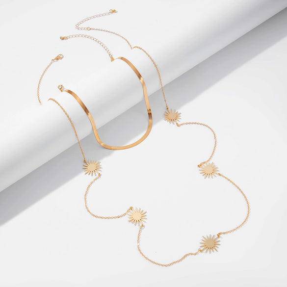 Necklace Iron Copperclad Iron Sheet Snake Bone Chain Hip Hop Punk Style Geometric Electroplated For Women