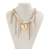 Necklace Iron Plastic Heart Drop Shape Electroplating Sweet Cool Style